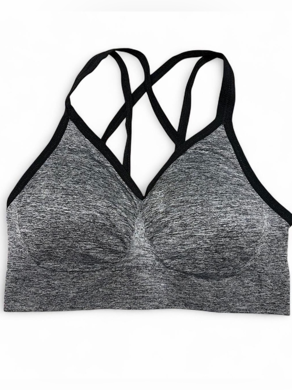Heather Gray Crisscross Seamless Sports Bra